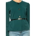 thumbnail image 6 of Women's Collarless Button Down Jacket with Belt Accent, 6 of 7