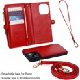 thumbnail image 4 of ANTHOUSE Compatible with iPhone 14 Pro Max Wallet Case, Zipper Case with RFID Blocking Card Holder Slots for Women Men, Magnetic Detachable Leather Cover with Wristlet Strap for iPhone 14 Pro Max, 4 of 7