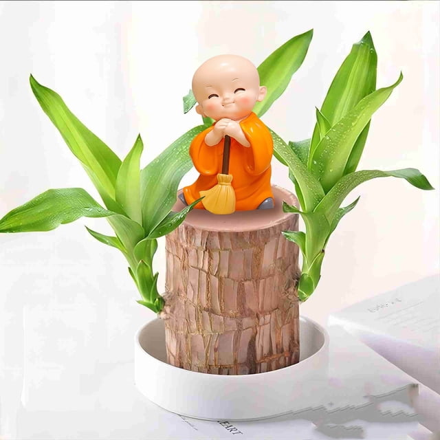Figura De Monje Zen, Decoración De Bonsái De Resina, Adorno Para Meditación En El Hogar, Decoración Espiritual De Escritorio, Accesorio Para El Salpicadero Del Coche