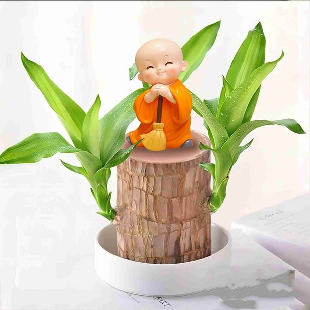 Figura De Monje Zen, Decoración De Bonsái De Resina, Adorno Para Meditación En El Hogar, Decoración Espiritual De Escritorio, Accesorio Para El Salpicadero Del Coche