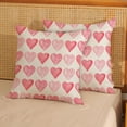 thumbnail image 2 of Valentines Day Pillow Covers 18x18 Set of 2, Valentines Decor Linen Pillowcase Pink Love Heart Valentines Throw Pillows Anniversary Mother''s Day Decorative Outdoor Cushion Case for Sofa Couch, 2 of 6