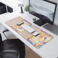 thumbnail image 2 of Long Mouse Pads for Desk,Pioneer Flower Floral Print Pattern Desk Mats on Top Of Desks, Desk Mouse Pad Extra Large with 3mm Non-Slip Base and Stitched Edge for Gaming,Office,Work,Home 31.5"x11.8", 2 of 6