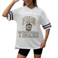 thumbnail image 2 of Women's Gameday Couture White Fort Hays State Tigers Iconic Oversized Fashion Jersey, 2 of 5