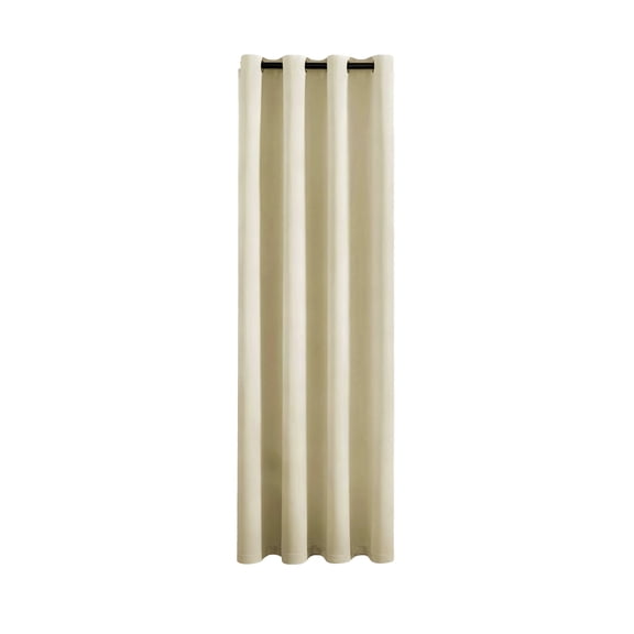 Bomd Beige 100% Blackout Curtains for Bedroom 51 Inch Long, 2 Thick Layers Thermal Insulated Black Out Window Curtains with Black Liner, Noise Reducing Grommet Living Room Drapes