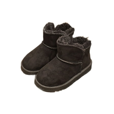 

SIMANLAN Girls Boots Infant Snow Boot Comfort Winter Boots School Slip Resistant Plush Lining Warm Shoes for Toddler Black 13C