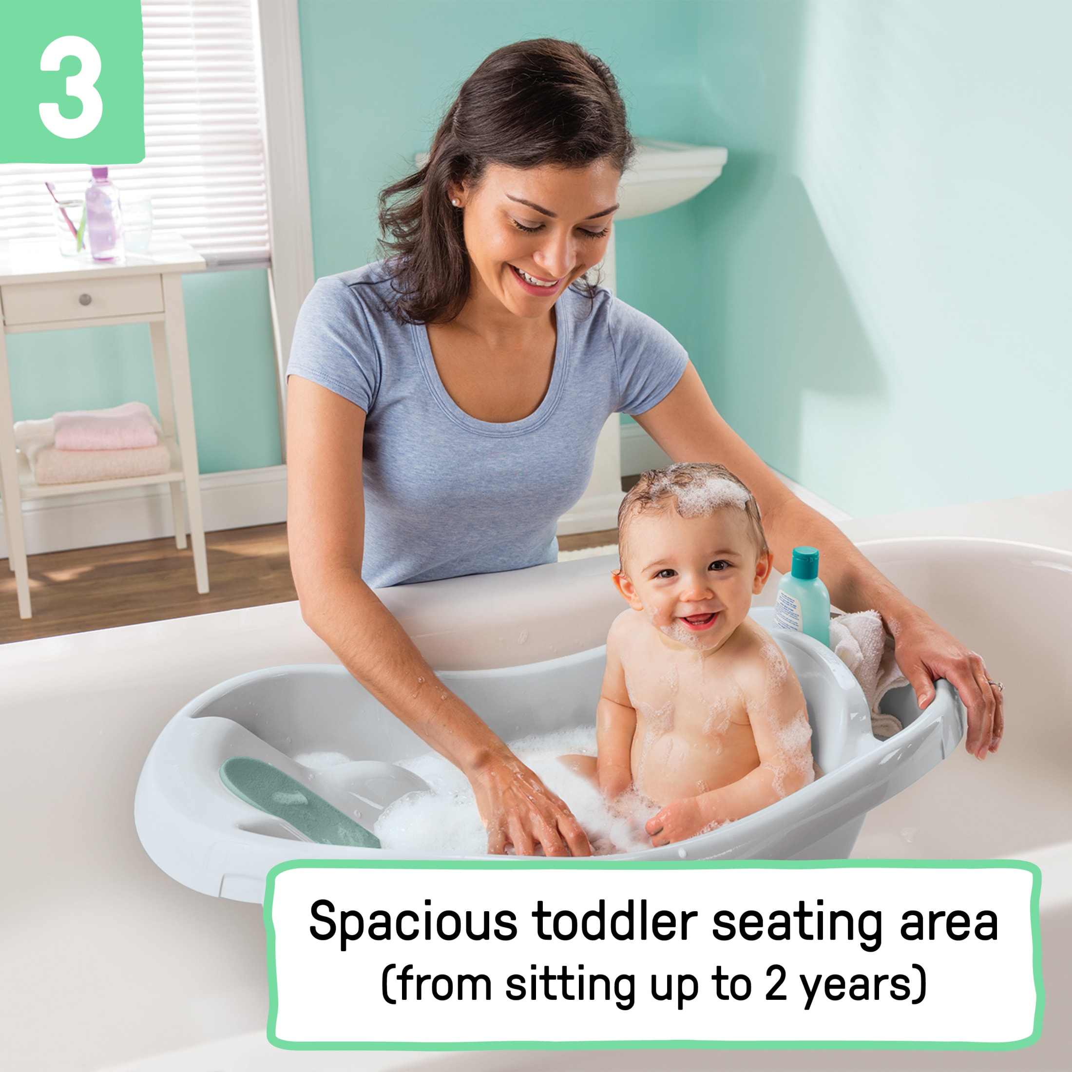 Summer by Ingenuity Comfy Clean Deluxe Newborn to Toddler Bath Tub photo 5