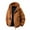 Brown Jacket for Men, variant on Men's Hooded Puffer Jacket Full-Zip Multi-Pocket Quilted Warm Stylish Outerwear for Daily & Outdoor Black XXL