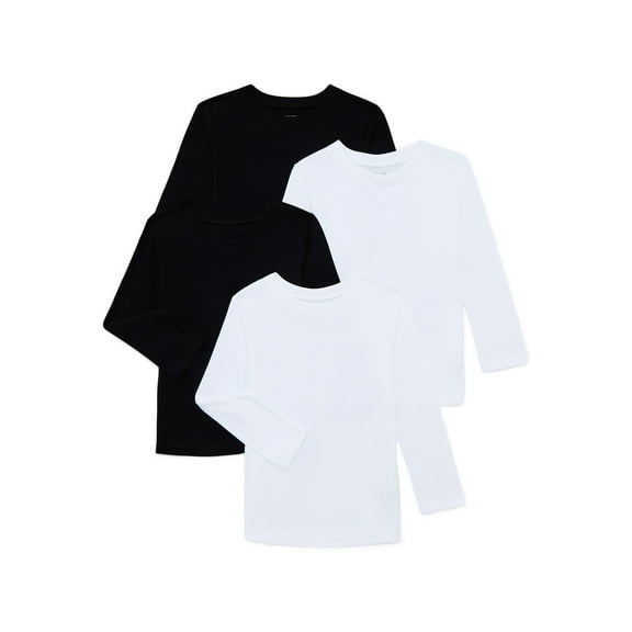 Garanimals Toddler Boys Solid Essentials Long Sleeve Tees, 4-Pack, Sizes 18M-5T