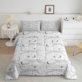 thumbnail image 2 of Castle Fairy Jungle Wildlife Cheetah Bedding Comforter Set 2pcs for Female Men Women,Animal Leopard Twin Comforter Sets Microfiber,Grey Stars Moon Breathable Bedding Set,Super Cozy Room Decor, 2 of 8