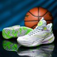 thumbnail image 3 of Bolognifi Men's Basketball Shoes High-Top Volleyball Non-Slip Lightweight Indoor Outdoor Sport Sneakers Fans - GREEN_5, 3 of 7