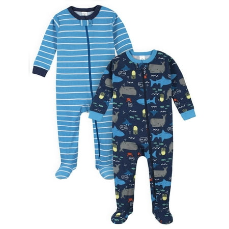 Gerber Baby & Toddler Boys Snug Fit Footed Cotton Pajamas 2-Pack (0/3 Months-5T)