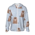 thumbnail image 1 of Balery Playful Walrus Wonders Sudadera ligera de manga larga con capucha y protección solar UPF 50+ para hombre y mujer, ideal para pesca y running-Large, 1 of 7