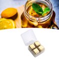 thumbnail image 3 of 4 PCS Ice Cubes, Quick Chilling Without Dilution Ice Stones Stainless Steel Reusable Non Melting Ice Cubes Quick Chilling Washable Ice Cube Set with Ice Tong, 3 of 7