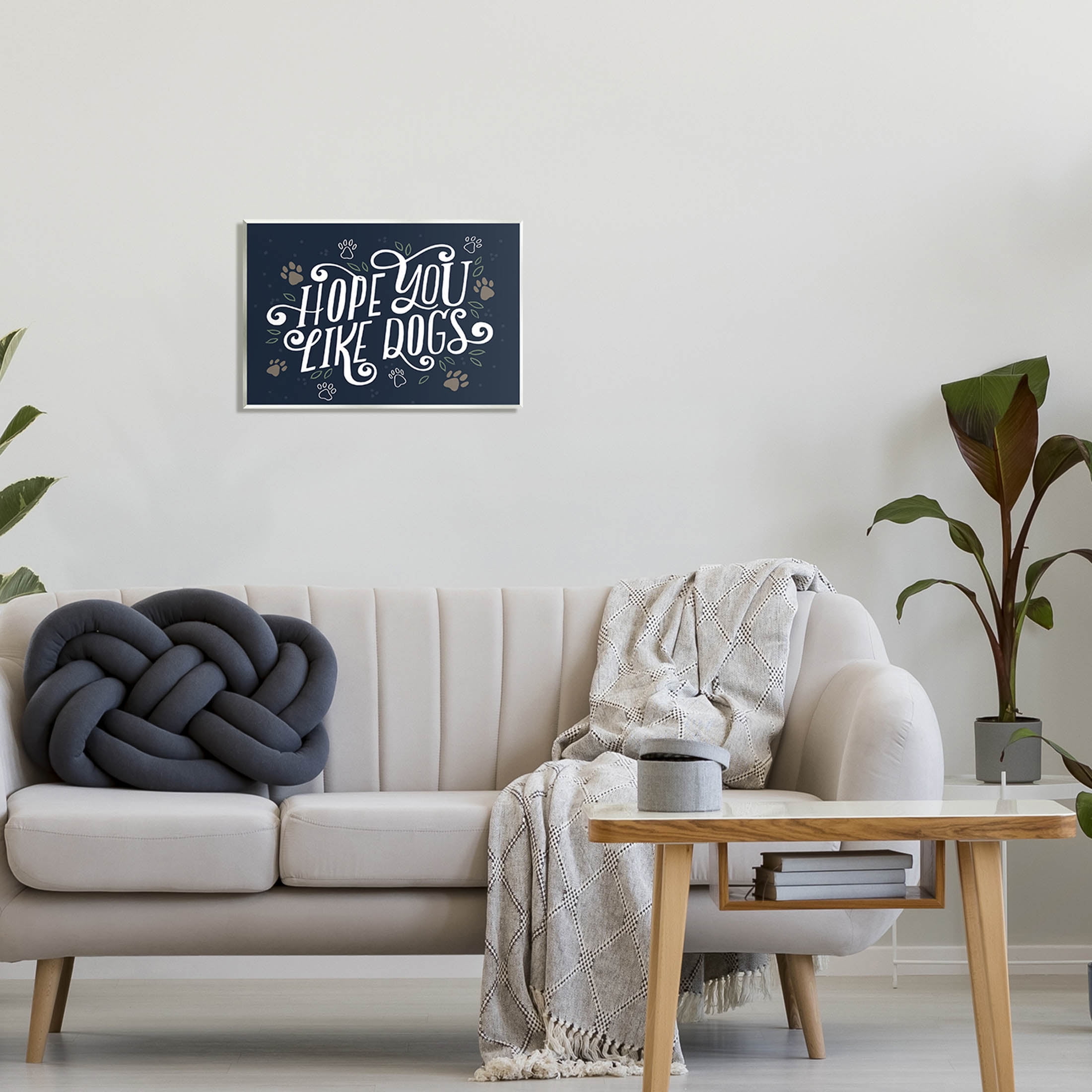 Hope You Like Dogs Animal Paw Typography Graphic Art Unframed Art Print Wall Art