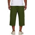 thumbnail image 3 of Fabrcox Mens Capris Pants 3/4 Elastic Waist Wide Leg Sweatpants for Men Baggy Lightweight Summer Camping Going Out Trousers for Men with Pockets Green XL, 3 of 6