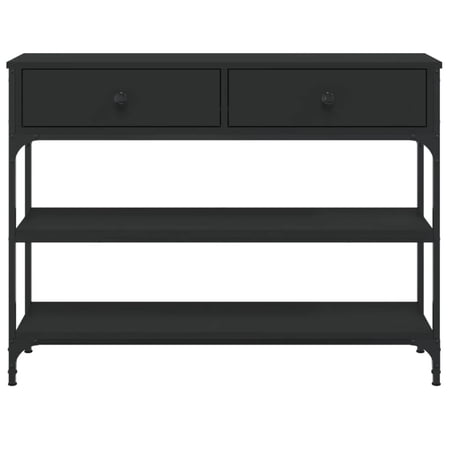 vidaXL コンソールテーブル ブラック 100x25x75 cm エンジニアリングウッド家具 テーブル アクセントテーブル エンドテーブル 代引不可