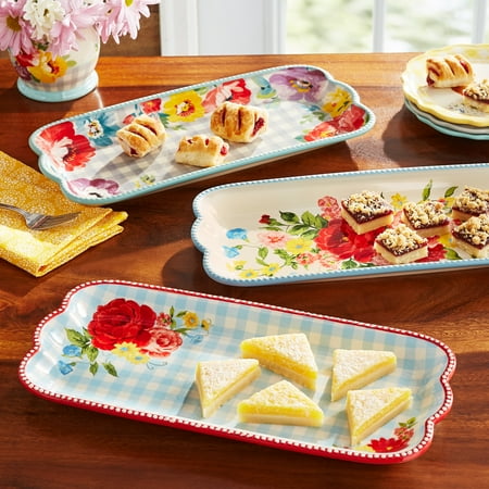 The Pioneer Woman Floral Medley 3-Piece Serve Tray Set - Walmart.com ...