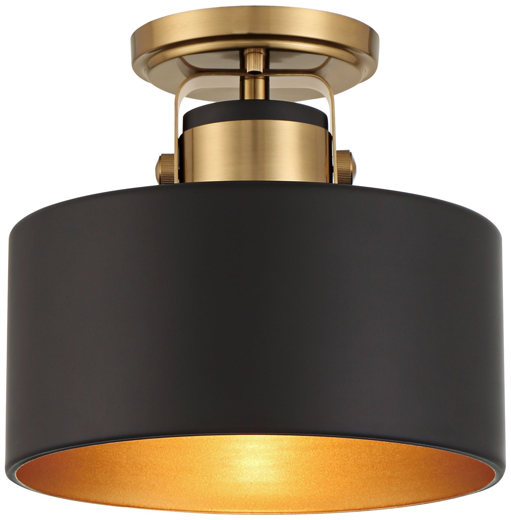Black and gold semi on sale flush ceiling light