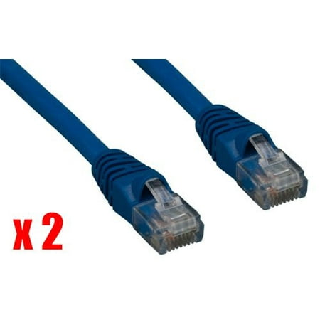 iMBAPrice (Pack of 2) Blue 25 Feet CAT5e RJ45 Patch Ethernet Network Cable For PC, Mac, Laptop, PS2, PS3, XBox, and XBox
