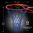 thumbnail image 3 of Cannon Sports Heavy Duty Basketball Net Replacement - 21 Inches - 12 Loop Standard Size - Weather Resistant for Indoor/Outdoor Courts - Fits All Standard Rims (Blue), 3 of 7