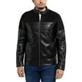 thumbnail image 3 of X RAY Jeans Mens Shiny PU Jacket with Faux Suede Detailing with Faux Shearling Lining, Black/Black, M, 3 of 9