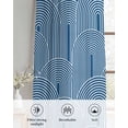 thumbnail image 6 of Navy Blue Ombre Sheer Curtains 54 Inch Length 2 Panels Set for Living Room/Bedroom, Farmhouse Stripes Modern Abstract Art Kitchen Curtains Grommet Semi-Sheer Curtains Window Treatments 42"x54"x2, 6 of 7