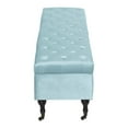 thumbnail image 2 of Elle Decor Collette Tufted Storage Bench in French Blue Velvet, 2 of 9