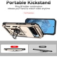 thumbnail image 4 of KOMI Designed for Google Pixel 9, Military-Grade Drop-Proof Case with Sliding Camera Cover and Ring Kickstand, Heavy Duty Shockproof Full Body Protective Phone Case, Gold, 4 of 5