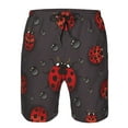 thumbnail image 4 of Kll Red Ladybugs On Dark Background Men'S Casual Summer Beach Shorts Hawaiian Shorts With Pockets-Large, 4 of 9