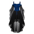thumbnail image 5 of FASHOFT Witch Dress for Women Halloween Costumes Medieval Vampire Butterfly Sleeve Mesh Gothic Outfits Renaissance Dress, 5 of 6
