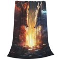 thumbnail image 2 of Pofeuu Red And White Flame Fox Print Ultra-Soft Micro Fleece Blanket,for Bed Or Sofa,All Season Throw Blankets Flannel Blanket-60"x50", 2 of 7