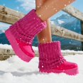 thumbnail image 4 of Lurnyet Women Winter Fuzzy Boots Faux Fur Lined 2 inch Sole Calf High, 4 of 4