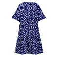 thumbnail image 6 of Summer Fashion Mini Dresses for Womens 2025 Plus Size Casual Dress Sweet Cute V-Neck Dress Pocket Printed Short Sleevele Ruffle Dress, 6 of 7