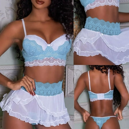 

Flash Sale HIMIWAY Ladies Strap Lace Crochet Cutout Teddy Lingerie Embroidery Underwear Show Your Sexy Charm Ignite Your Passion Super Discount Private Delivery Blue XXL
