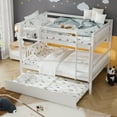 thumbnail image 5 of Ouyessir Wood Full over Full Bunk Bed with Trundle and Built-in Shelves, Convertible to 2 Full Size Platform Bed, Kids Bunk Bed with Ladder and Safety Rails, 5 of 9