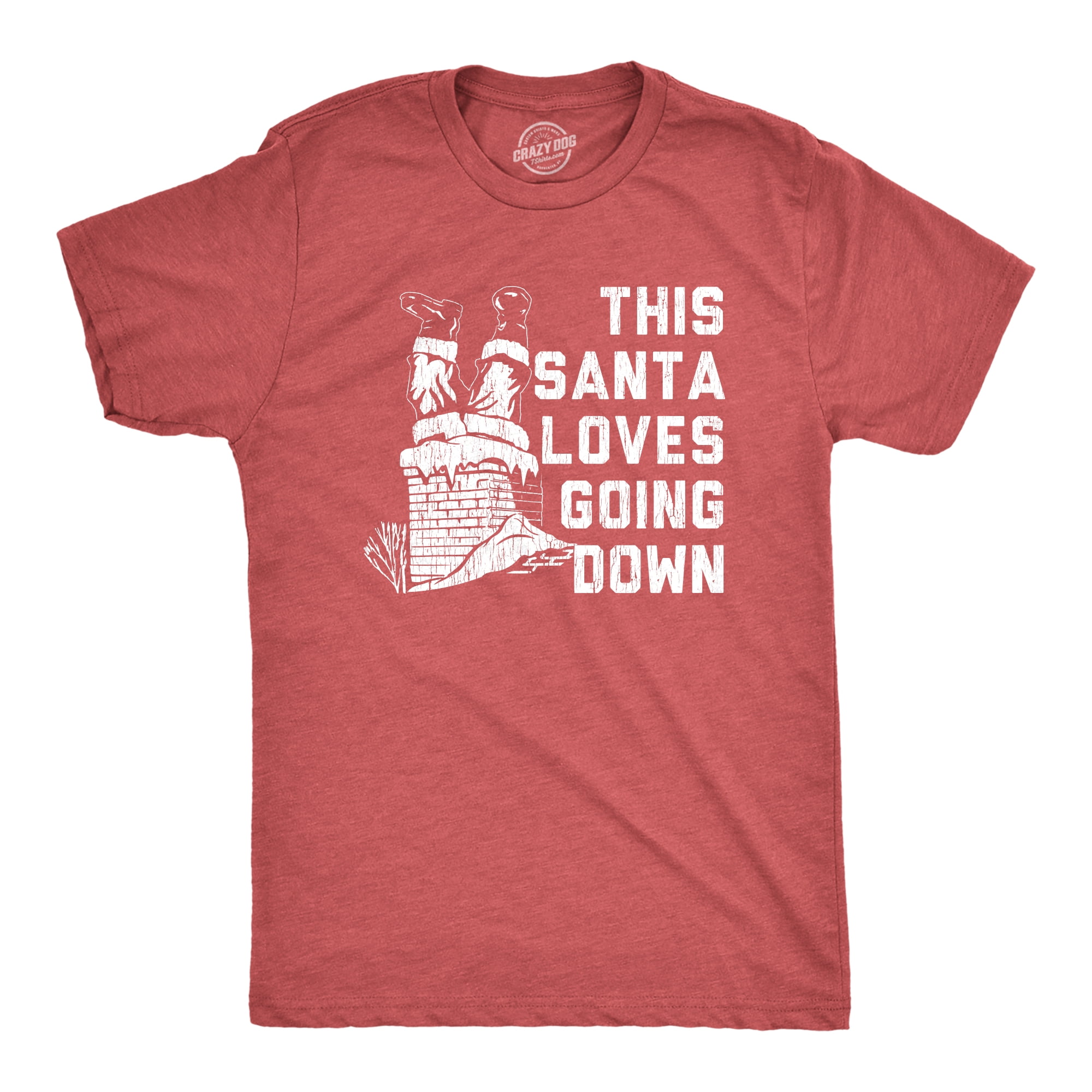 Crazy Dog T-Shirts - Mens Santa Loves Going Down Tshirt Funny Christmas ...