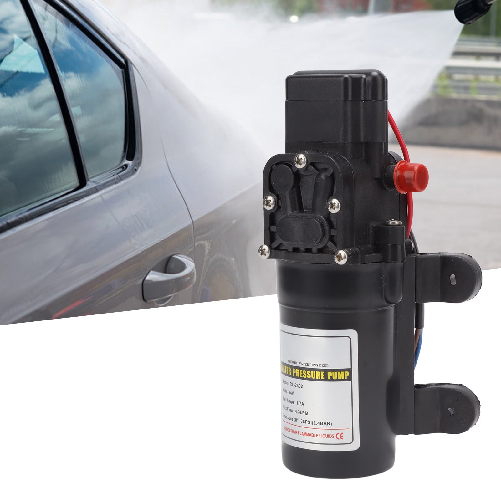 BIMZUC Water Pressure Diaphragm Pump Self Priming High Pressure Outdoor RV Marine Transfer Pump, RL-2402 24V