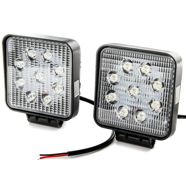 Krator 2pcs 18w Flood Led Light Square Bar Offroad Lights 4wd Led Driving Lamp Work Light Bulb Fog Lights For Truck Pickup Jeep Suv Atv Utv Waterproof Walmart Com Walmart Com