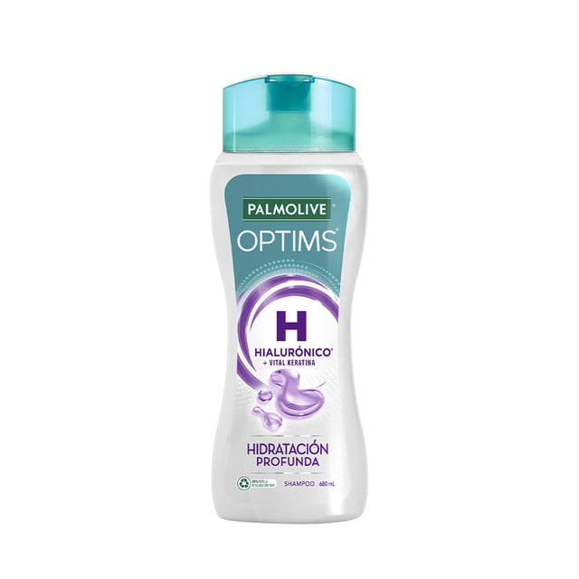 Shampoo Palmolive Optims Hydrate Fórmula con Ácido Hialurónico 680 ml