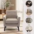 thumbnail image 4 of Sillón Acentuador Mid-Century – Patas de Madera – Cojín Grueso – Tapizado – Lectura – Sala, Dormitorio, Oficina o Sala de Espera, 4 of 7