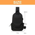 thumbnail image 2 of Mochila de hombro impermeable para el pecho, con USB, mochila pequeña de moda Oxford, bolso de hombro para el pecho, color negro, 2 of 5
