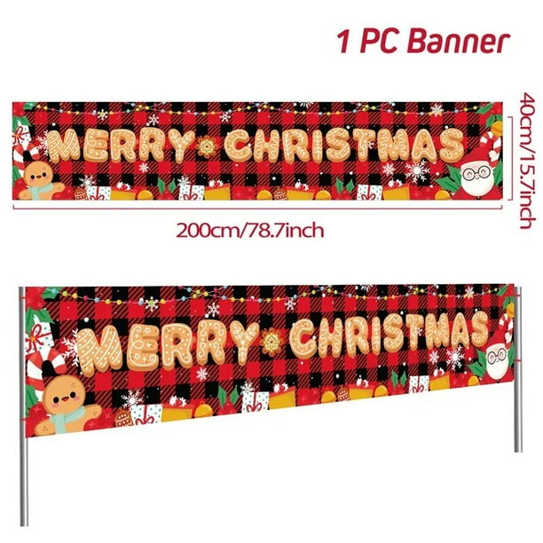 Bandera de Navidad para exteriores, decoración de Feliz Navidad para el hogar, adorno de Navidad, regalo de Natal Noel, Feliz Año Nuevo 2023, 2024