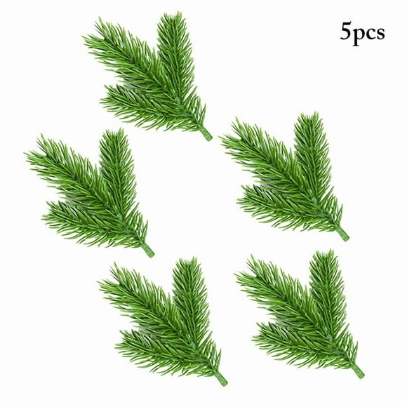Bangcool Christmas Pine Pick DIY Realistic Plastic Small Pine Twigs Pine Needles Branch