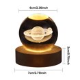 thumbnail image 6 of Pebbuoy Crystal Ball Night Light with Wooden Base 3D Engraved Milky Way System USB Plug-Play Bedside Lamp Desktop Decoration, 6 of 7