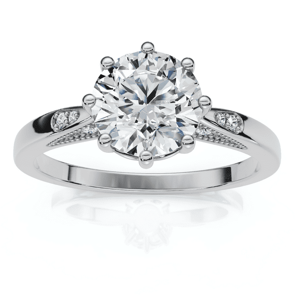 Pompeii 1.05 Ct Diamond Engagement Ring Vintage Accent 14k White Gold 8 Prong