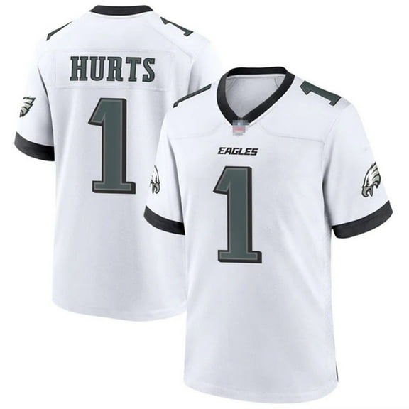 Men's Replica Classic Jersey#1 Hurts Tshirt Sports Game Tee White-S