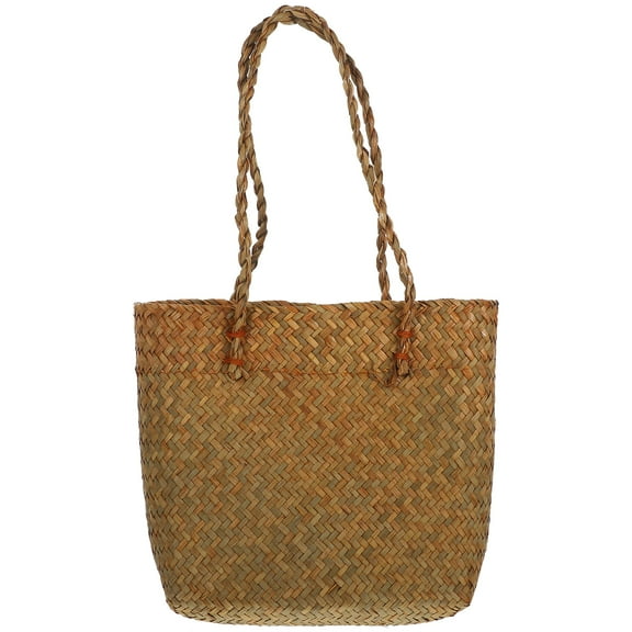 Handmade Straw Tote Beach Bag for Women Shoulder Handbag
