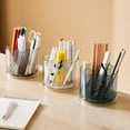 thumbnail image 3 of MesaSe Porte-Stylo Transparent 360 Degrés Tournant Grande Capacité 5 Compartiments Rangement Peu Encombrant Conteneur Multifonctions Bureau Organisateur Fournitures Scolaires, 3 of 7
