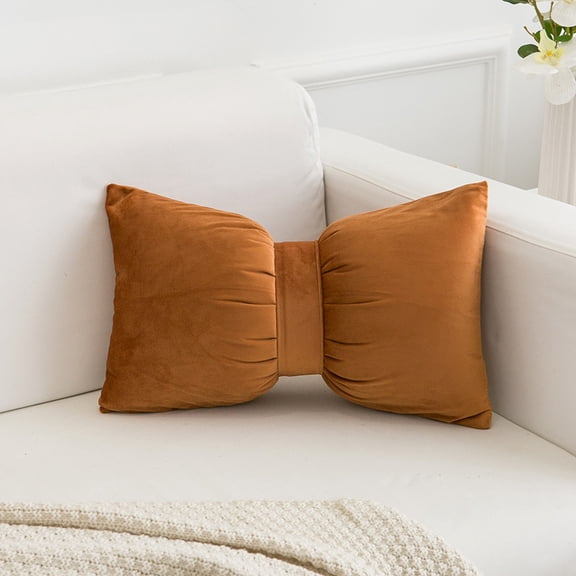 Orange Bow Shaped Pillow,Soft Throw Pillows Aesthetic Decorative Pillows for Bed Sofa Couch Home Decor,30*50cm