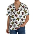 thumbnail image 7 of Lsque Bulldog Sunglasses Face print Men's Cuban Collar Short Sleeve Shirt Summer Beachwear Casual Button Down Fashionable Vacation Leisure Shirt-X-Large, 7 of 7